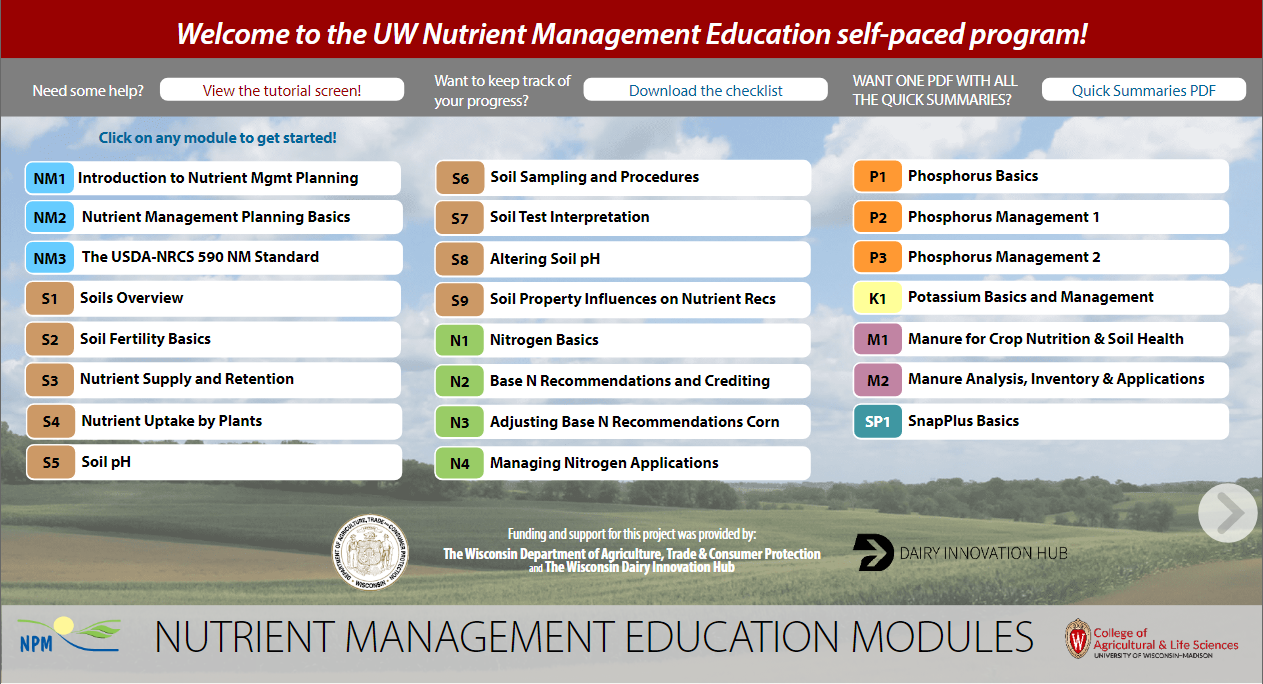 Virtual Nutrient Management Training Curriculum