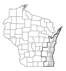 wisconsin map showing the ounties where cost sharing is available for landowners in the silurian area