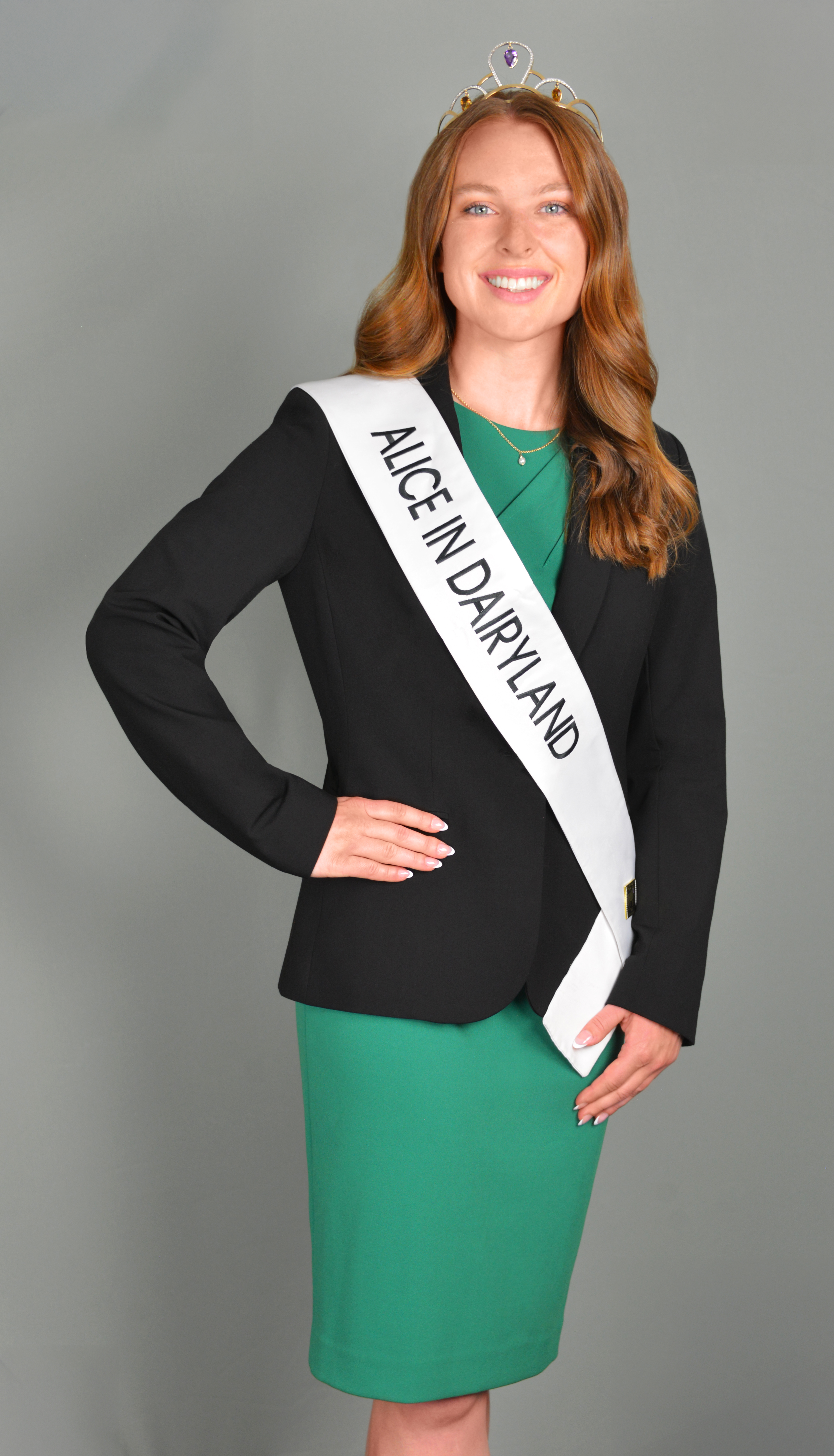 Sarah Hagenow posing with sash and tiara.