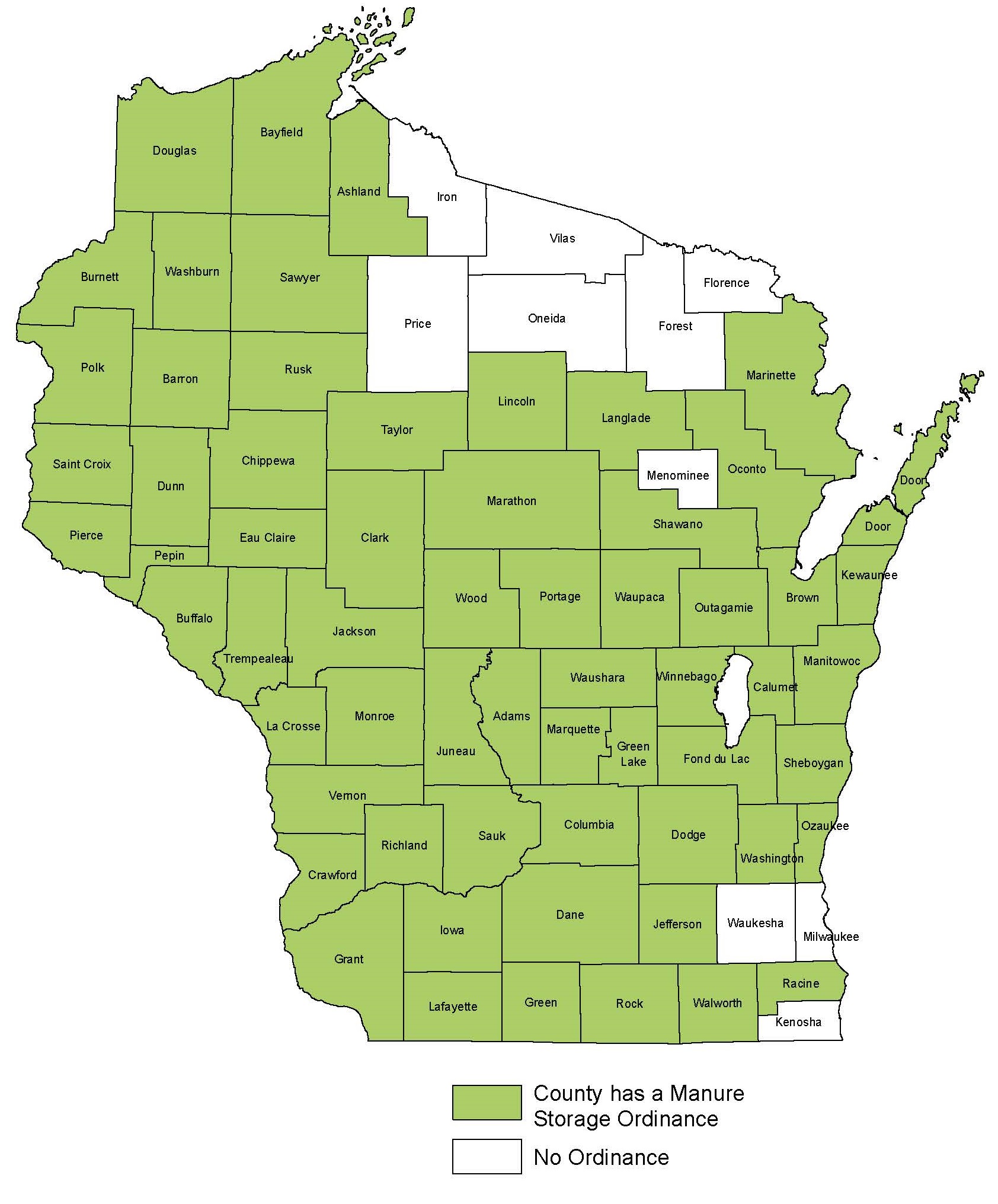 Manure Storage Ordinances by County 11/27/19